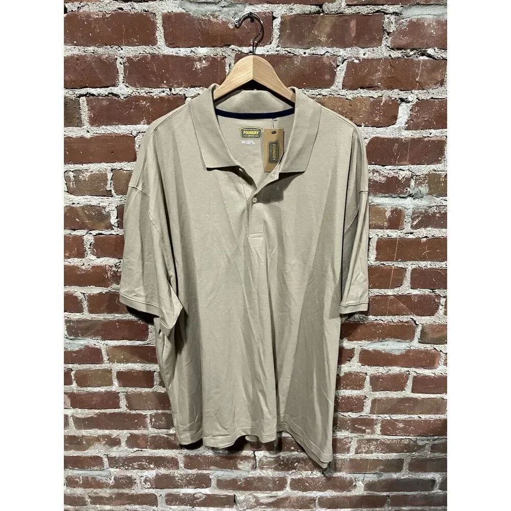 Foundry Supply co Mens Tan Short Sleeve Polo Shirt Size 4XL